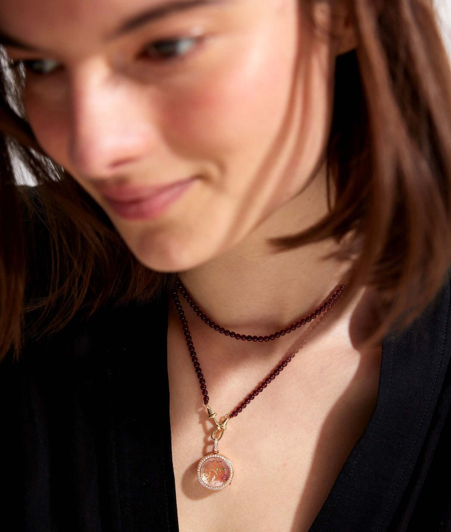 Helios Round Diamond Rose Gold Locket 14k - Image 3