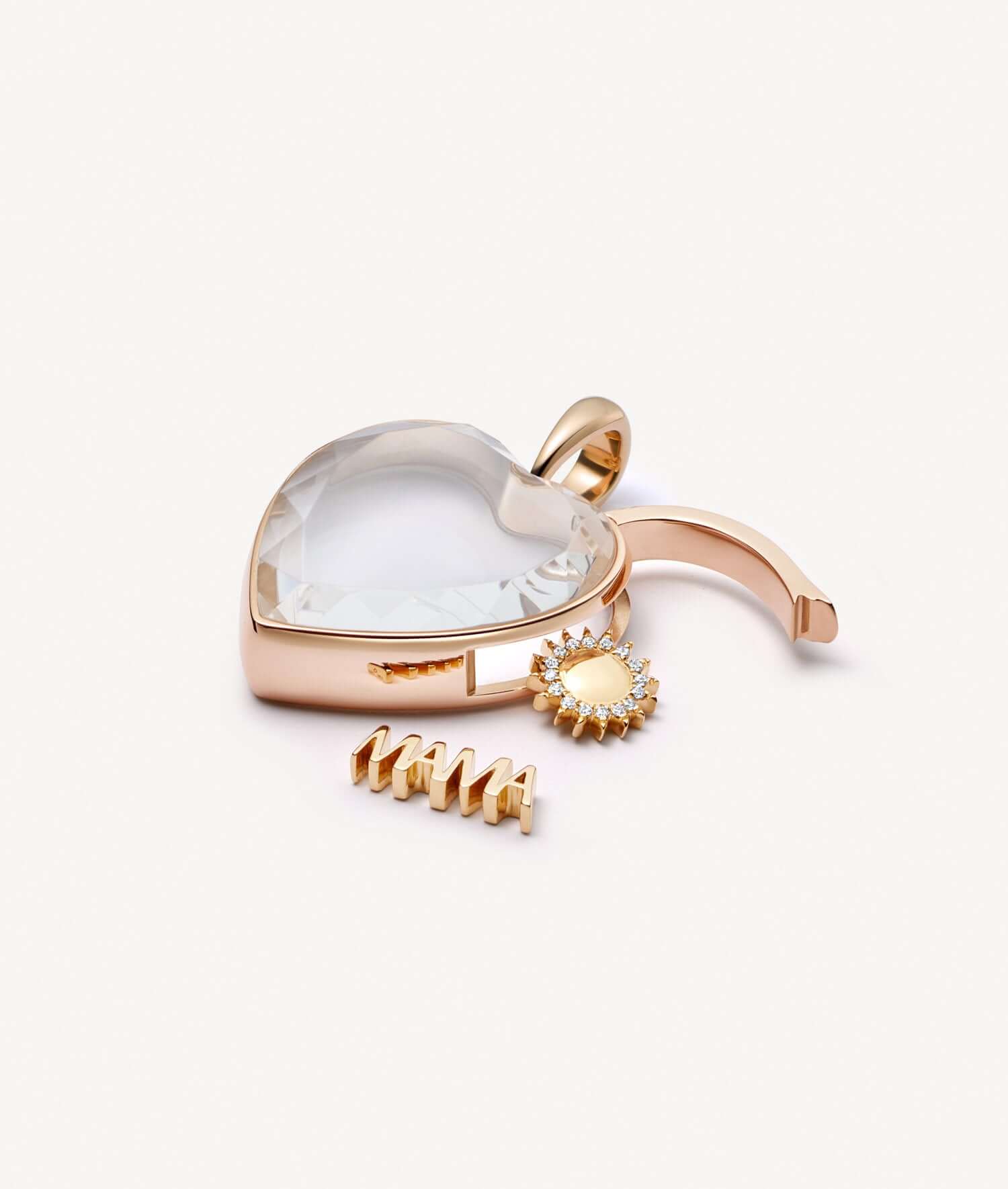 Rose Heart of Gold Locket 14k - Image 3