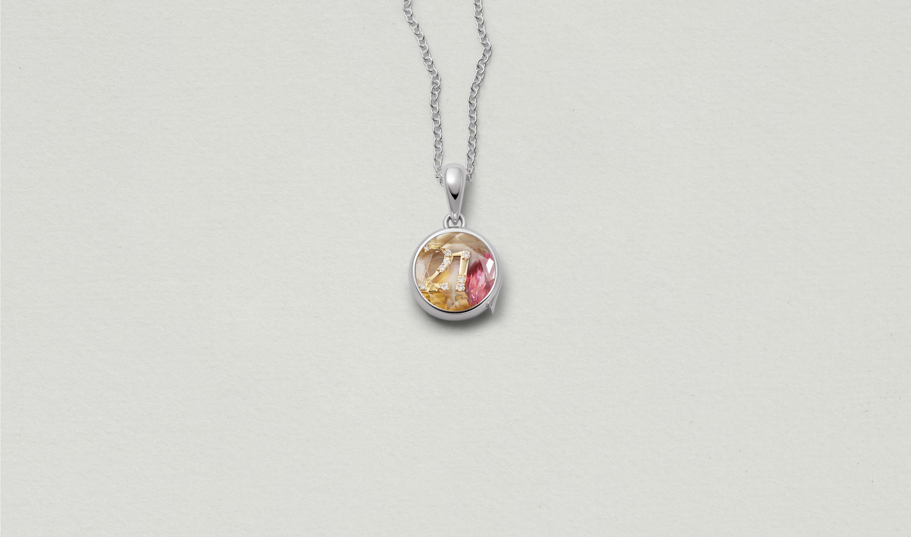 Mini Round White Gold Locket 14k