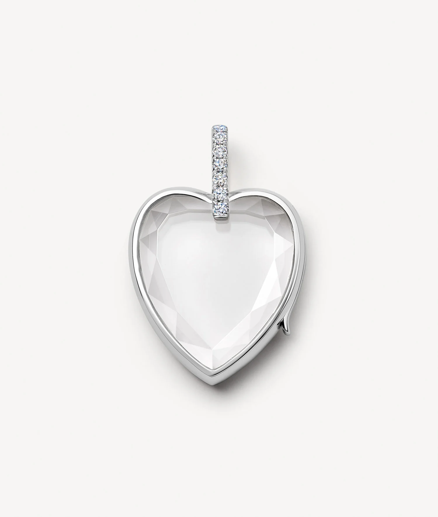 Amate Diamond Heart White Gold Locket 14k - Image 2