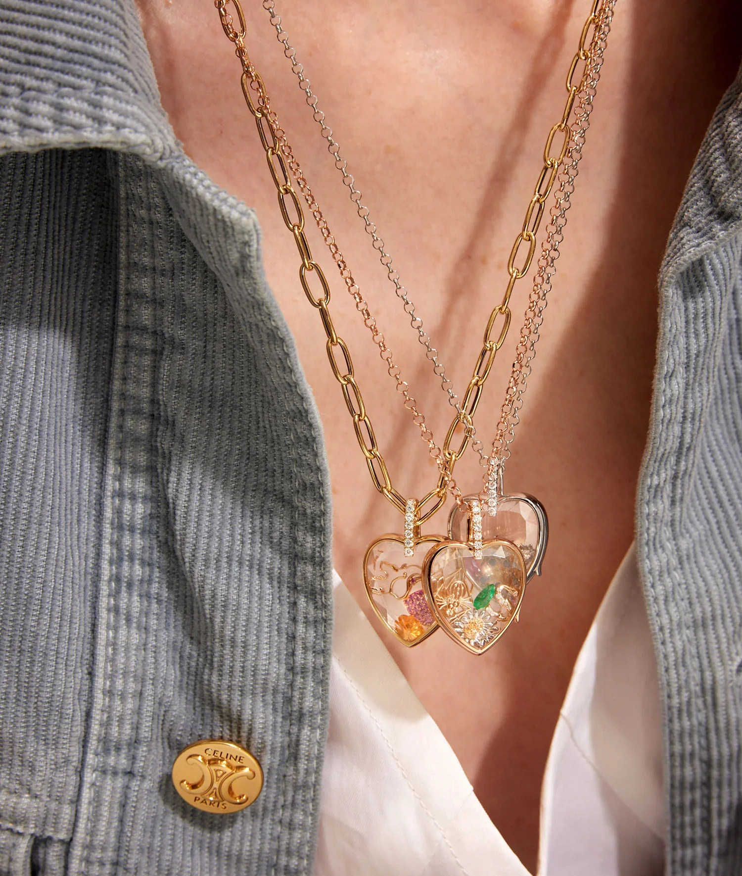 Amate Diamond Heart White Gold Locket 14k - Image 3