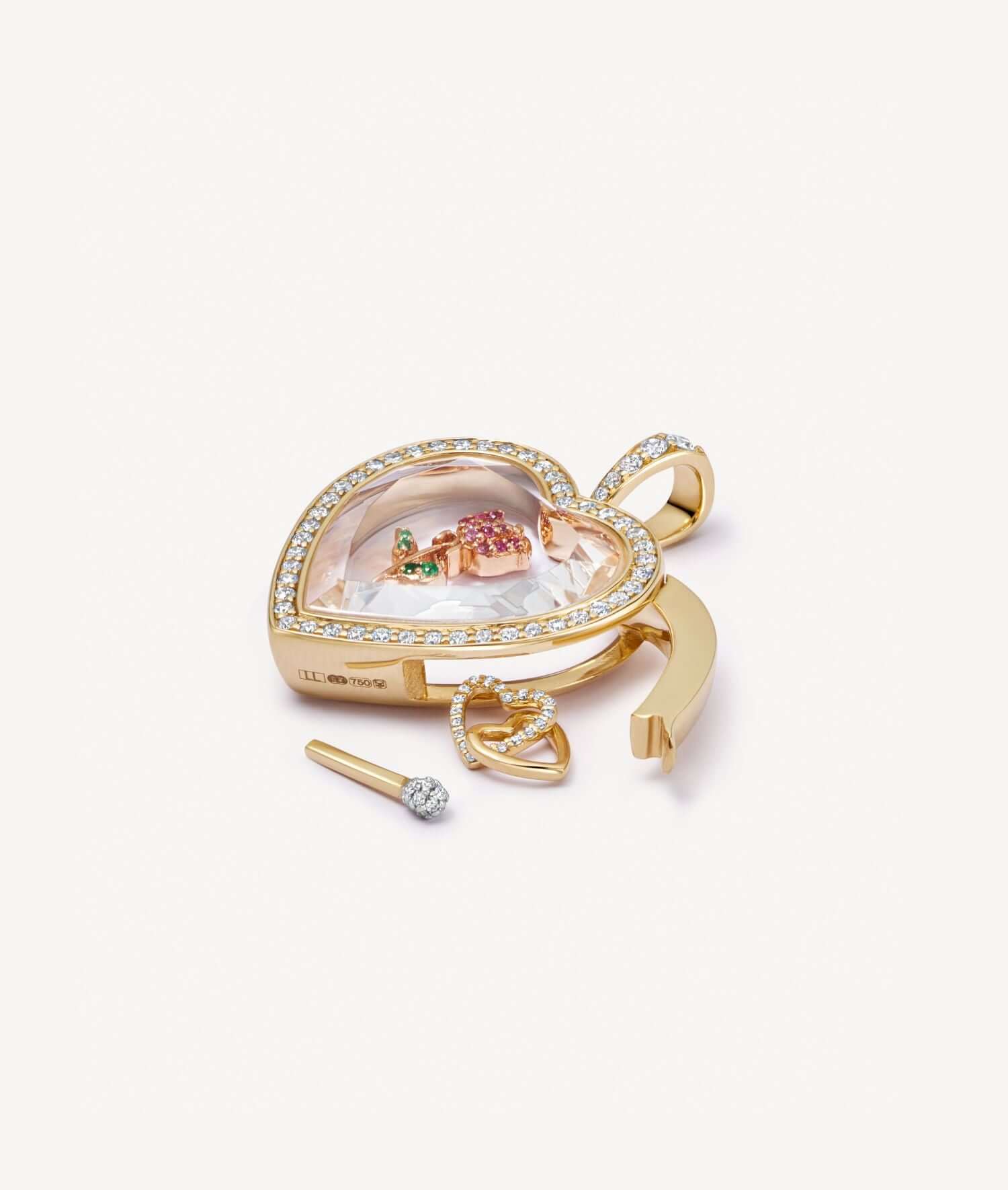 Heritage Diamond Heart Gold Locket 18k - Image 3
