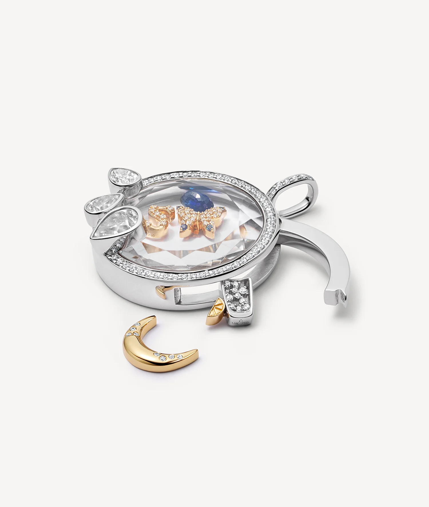 Heritage White Pear Drop Locket 18k - Image 3
