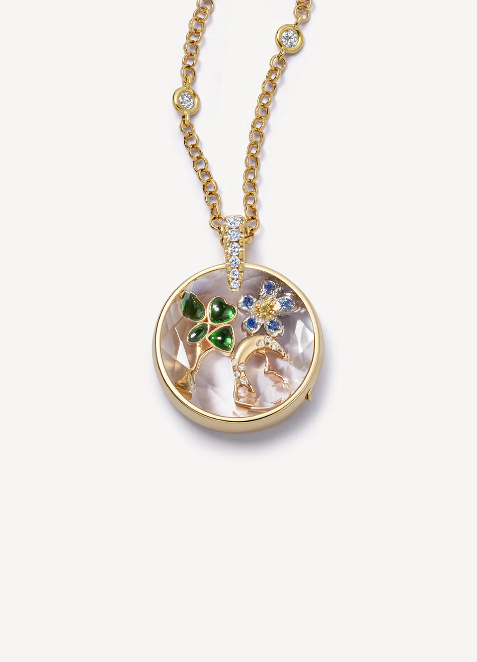 Lyra Round Diamond Gold Locket 18k - Image 4